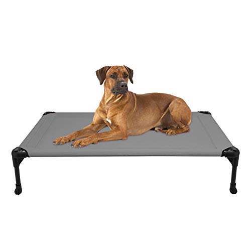 Veehoo Cooling Elevated Dog Bed, Portable Raised Pet Cot with Washable & Breathable Mesh, No-Slip Feet Durable Dog Cots Bed for Indoor & Outdoor Use, Large, CWC1803-L