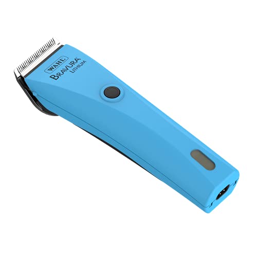 WAHL Professional Animal Bravura Lithium Ion Clipper - Pet, Dog, Cat, and Horse Corded / Cordless Clipper Kit, Turquoise (41870-0438)