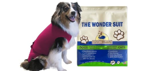SurgiSnuggly Disposable Dog Diapers Keeper Use with Female Dog Diapers for Heat Cycle Or Pet Incontinence Made with American Textile for Male and Female Dogs, Legs Wrap for Superior Fit M Pink Suit