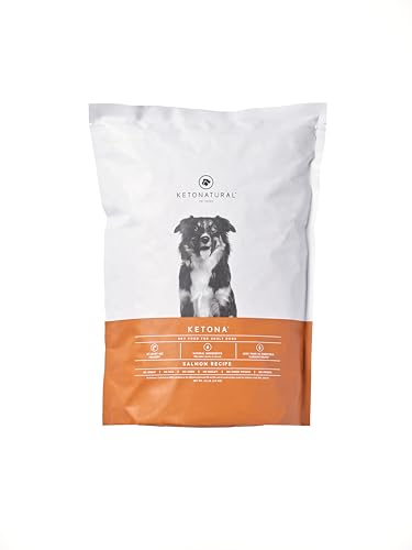 Ketona Salmon Recipe Adult Dry Dog Food, Natural, Low Carb (Only 5%), High Protein (46%), Grain-Free, The Nutrition of a Raw Diet with The Cost and Convenience of a Kibble; 4.2 lb