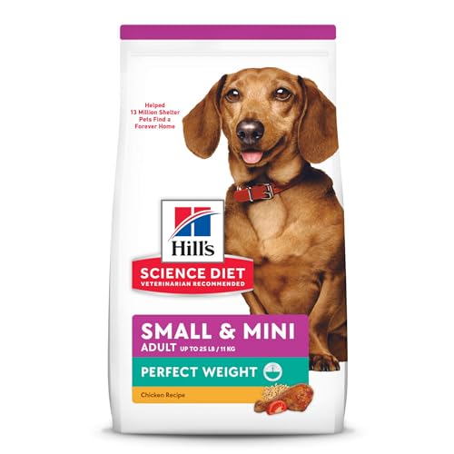 Hill's Science Diet Perfect Weight, Adult 1-6, Small & Mini Breeds Weight Management Support, Dry Dog Food, Chicken Recipe, 4 lb Bag