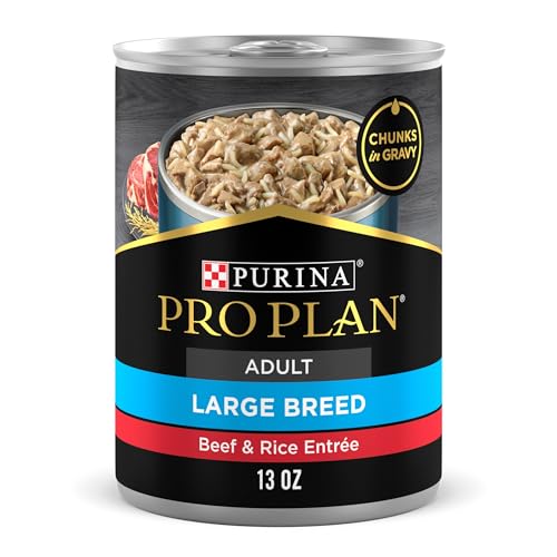 Purina Pro Plan Gravy Wet Dog Food for Large Dogs, Large Breed Beef and Rice Entree - (Pack of 12) 13 oz. Cans