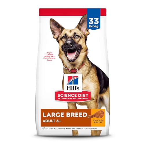 Hill's Science Diet Large Breed, Senior Adult 6+, Large Breed Senior Premium Nutrition, Dry Dog Food, Chicken Recipe, 33 lb Bag