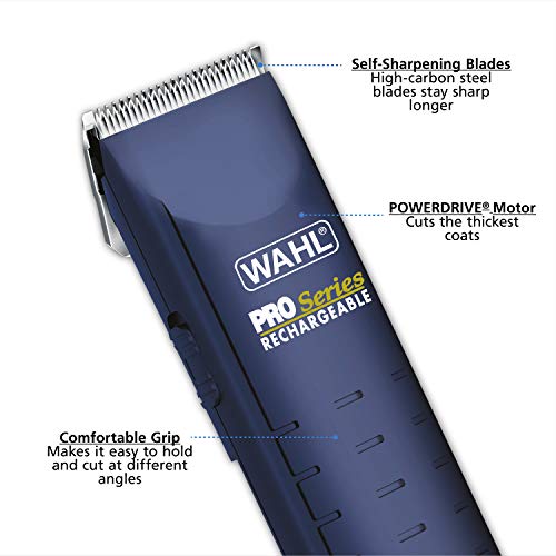 Wahl Pet Pro-Series Complete Home Pet Rechargeable Cordless Clipper Kit for Pet Grooming, Trimming, and Touchups; Works Best on Fine to Medium Double Coats