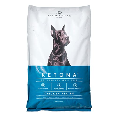 Ketona Chicken Recipe Adult Dry Dog Food, Natural, Low Carb (Only 5%), High Protein (46%), Grain-Free, The Nutrition of a Raw Diet with The Cost and Convenience of a Kibble; 24.2lb