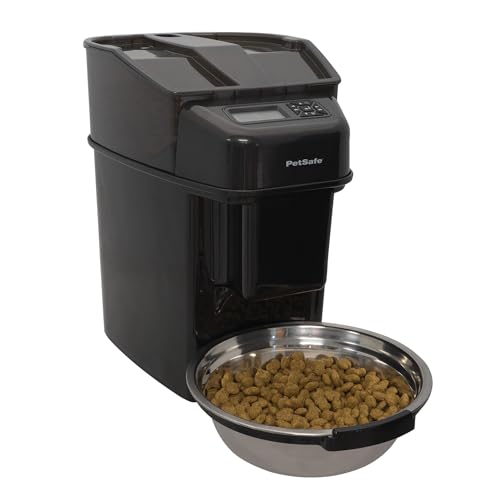 PetSafe Healthy Pet Simply Feed - Automatic - Headquartered in Knoxville, TN - Automatic Dog Feeder from The Engineers of The Smart Feed & Dancing Dot - 1-Year Comprehensive Protection Plan,Black