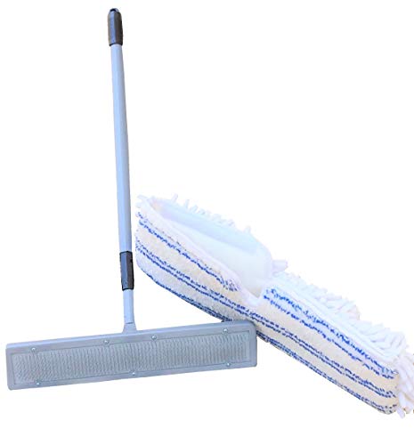 Quality Line Universal Carpet Rake plus Free Microfiber Mop Pad/Effective & Safe/User-Friendly/ Rug & Carpet Cleaner/Ergonomic & Unique Design/Features a 4 Ft Extendable Pole/Custom Fit/Wet Dry Floor Cleaning Pad/Premium Quality/Reusable