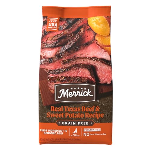 Merrick Premium Grain Free Dry Adult Dog Food, Wholesome And Natural Kibble, Real Texas Beef And Sweet Potato - 22.0 lb. Bag