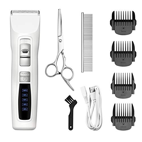 Bousnic Dog Clippers 2-Speed Cordless Pet Hair Grooming Clippers Kit - Professional Rechargeable for Small Medium Large Dogs Cats and Other Pets