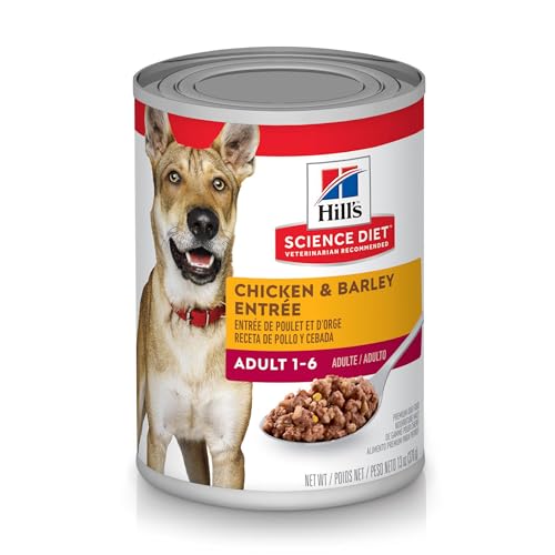 Hill's Science Diet Adult 1-6, Adult 1-6 Premium Nutrition, Wet Dog Food, Chicken & Barley Loaf, 13 oz Can, Case of 12