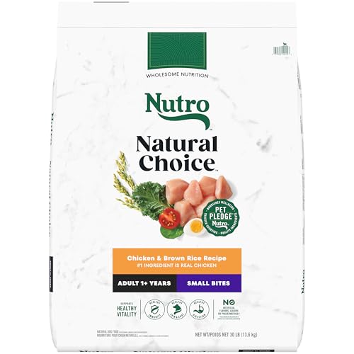 Nutro Natural Choice Small Bites Adult Dry Dog Food, Chicken and Brown Rice Recipe, 30 lbs.