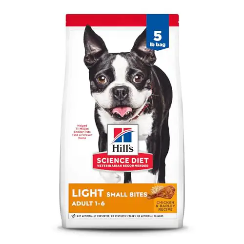 Hill's Science Diet Light , Adult 1-6, Weight Management Support, Small Kibble, Dry Dog Food, Chicken & Barley, 5 lb Bag