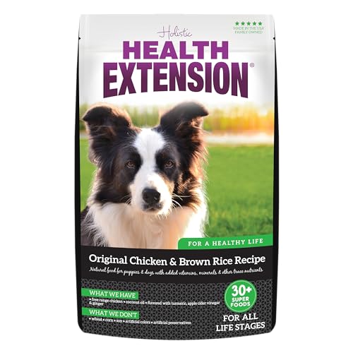 Health Extension Dry Dog Food, Natural Food with added Vitamins & Minerals, Suitable for Puppies & Dogs, Original Chicken & Brown Rice Recipe (40 Pound / 18.14 kg)