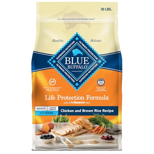 Blue Buffalo Life Protection Formula Large Breed Adult Dry Dog Food, Promotes Joint Health and Lean Muscles, Made with Natural Ingredients, Chicken & Brown Rice Recipe, 30-lb. Bag
