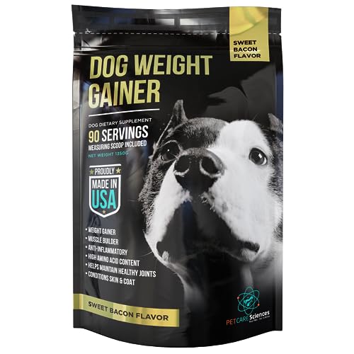 PET CARE Sciences Dog Weight Gainer - Weight Gain Supplements for Dogs - Canine and Dog Muscle Builder - Dog Protein Powder - High Calorie Dog Food Supplement - Made in The USA