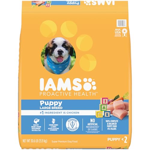 IAMS Smart Puppy Large Breed Dry Dog Food with Real Chicken, 30.6 lb. Bag