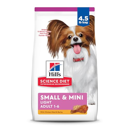 Hill's Science Diet Light , Adult 1-6, Small & Mini Breeds Weight Management Support, Dry Dog Food, Chicken & Barley, 4.5 lb Bag