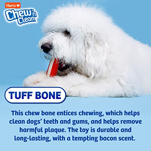Hartz Chew 'n Clean Tuff Bone Bacon Scented Dental Dog Chew Toy - Large