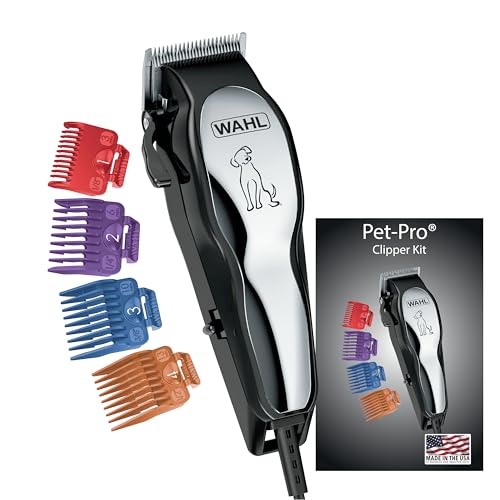 Wahl USA Clipper Pet-Pro Dog Grooming Kit - Electric Corded Dog Clipper for Dogs & Cats with Fine & Medium Coats - Model 9281-210