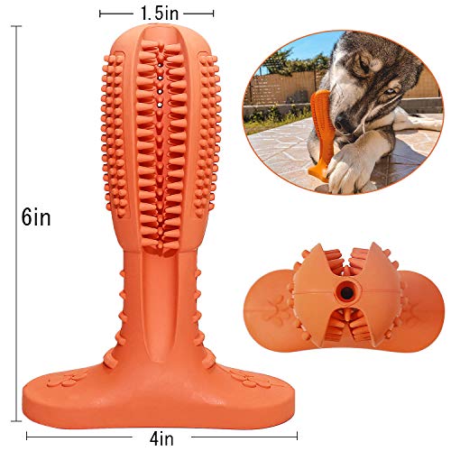 Wisedom Dog Toothbrush Stick-Puppy Dental Care Brushing Stick Effective Doggy Teeth Cleaning Massager Natural Rubber Bite Resistant Chew Toys for Dogs Pets