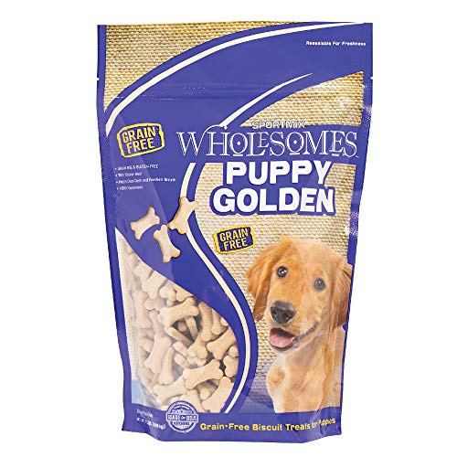 Sportmix Wholesomes Puppy Golden Grain Free Dog Treats, 2 Lb.