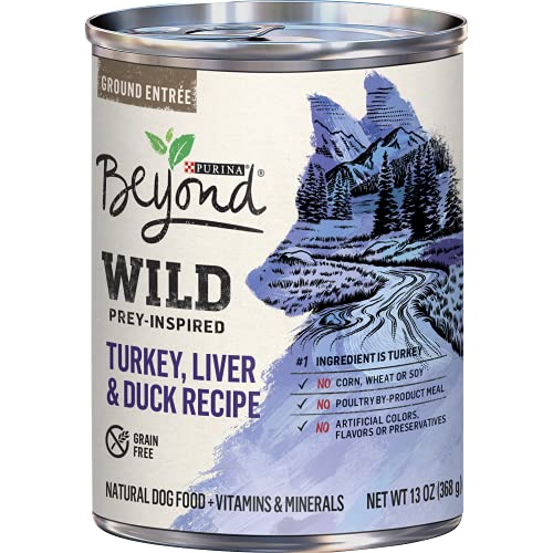 Purina Beyond High Protein, Grain Free, Natural Pate Wet Dog Food, WILD Turkey, Liver & Duck Recipe - (12) 13 oz. Cans