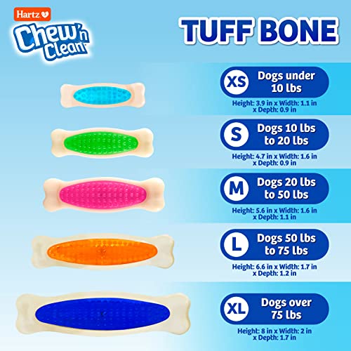 Hartz Chew 'n Clean Tuff Bone Bacon Scented Dental Dog Chew Toy - Large