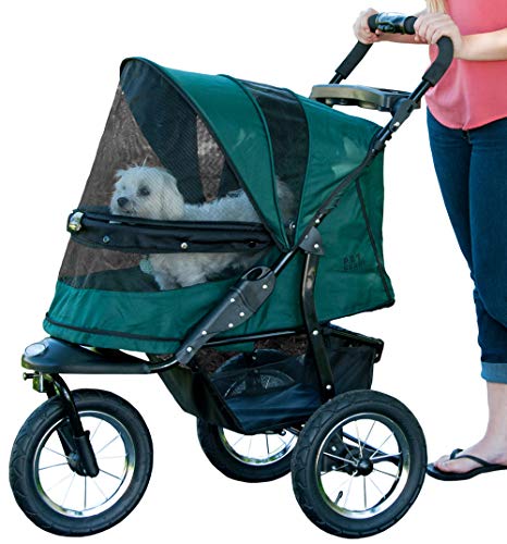 Pet Gear No-Zip Jogger Pet Stroller for Cats/Dogs, Zipperless Entry, Airless Tires, Easy One-Hand Fold, Cup Holder + Storage Basket