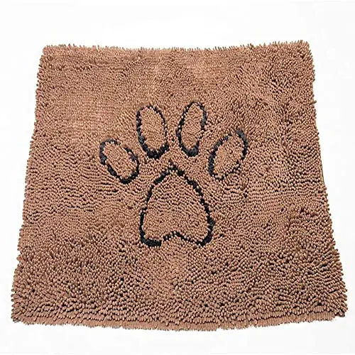 Dog Gone Smart Dirty Dog Microfiber Paw Doormat - Muddy Mats For Dogs - Super Absorbent Dog Mat Keeps Paws & Floors Clean - Machine Washable Pet Door Rugs with Non-Slip Backing | Large Brown